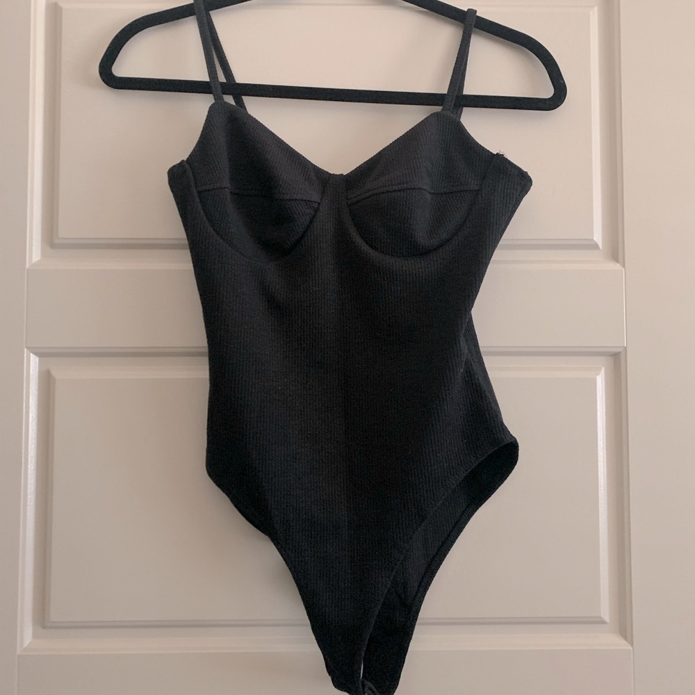 Black Ribbed Bodysuit (NWT)
